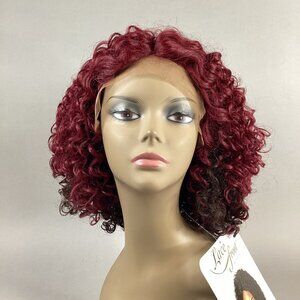 Shay Short Curly #DX425 Dark Brown Burgundy Synthetic Lace Front Wig